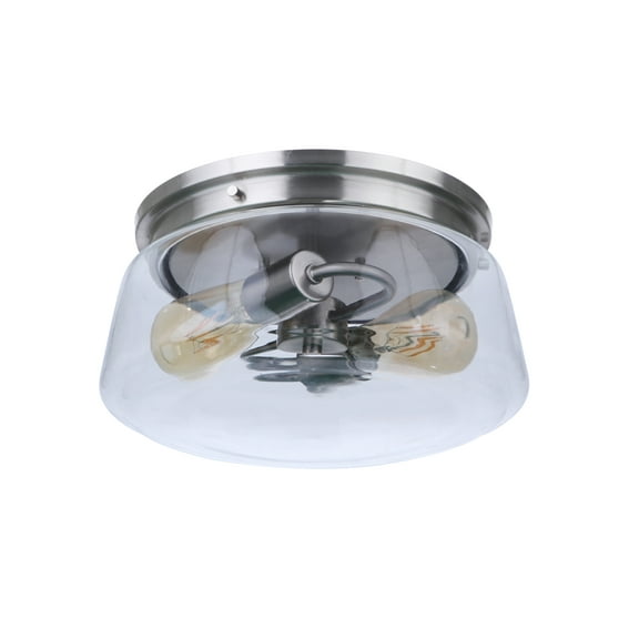 Craftmade ZA3837-SA Laclede 2 Light 12" Wide Outdoor Flush Mount Ceiling Fixture - Silver