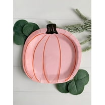 Pink Pumpkin Paper Plates: Baby Shower & Halloween Party Decor - Set of 8
