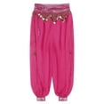 thumbnail image 5 of iiniim Women Belly Dance Costume Chiffon Lantern Harem Tribal Pants Belly Dancewear Hot Pink One Size, 5 of 7