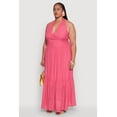 thumbnail image 3 of Womens Plus Size Chic Smocked Back Halter Maxi Sundress, 3 of 4