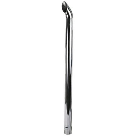 Show Chrome Exhaust - ZNL89027C New Universal Curved Slotted Chrome Exhaust Stack 48