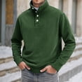 thumbnail image 2 of Men's High Neck Long Sleeve Button Placket Sweatshirt Digital Print Design Fall Winter Casual Wear Oversized Pullover Long Sleeve Crewneck Casual Tops, 2 of 4