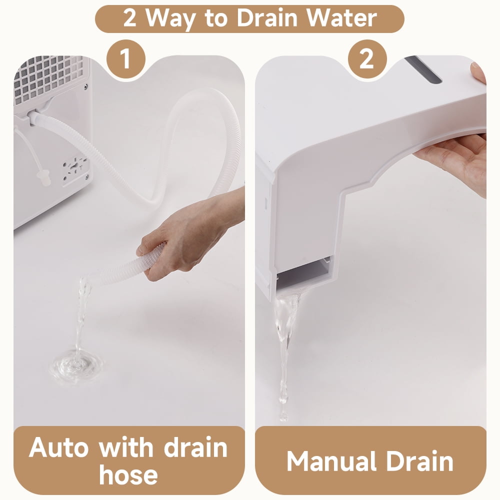 Dehumidifiers for Home, 2500 Sq.Ft with Drain Hose Max 26 Pints, Dehumidifier for Basement, Bathroom, Bedroom, Three Modes, Intelligent Humidity Control, Dry Clothes, 24HR Timer