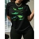thumbnail image 1 of Vibrant Shark Print Crew Neck T-Shirt - Casual Short Sleeve Top for Women, Breathable Polyester, Machine Washable - Perfect for Spring & Summer, 1 of 7