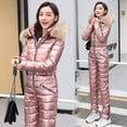 thumbnail image 3 of Traje de esquí de una pieza, chaquetas para mujer, parka con capucha de invierno, mono de algodón para mujer, monos con fajas, monos con cremallera, chándales, 3 of 4