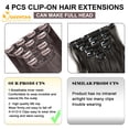 thumbnail image 5 of Creamily 4 PC Clip in Hair Extensions 20" Straight Long Extensions for Women Synthetic Hairpiece (Dark Brown), 5 of 6