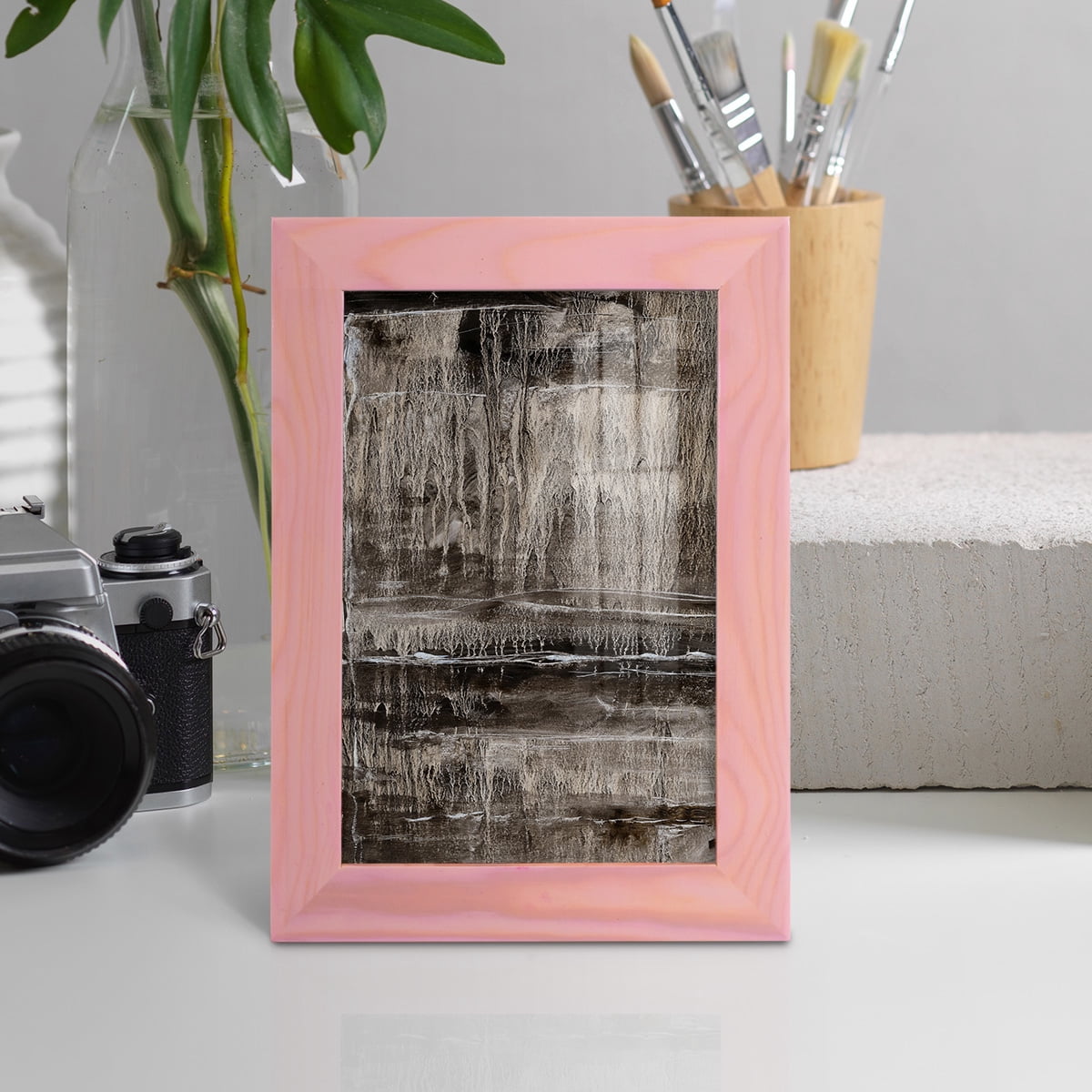 Continuum III -Framed Print w/glass-Sunset Pink