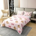 thumbnail image 3 of Erosebridal Cartoon Capybara 100% Cotton Comforter Cover Twin, Bowknot Bedding Twin Size, Princess Room Decor, Reversible 2pcs（No Comforter）, 3 of 6
