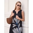 thumbnail image 4 of OYYN Women's A-Line Sleeveless V-Neck Relaxed Fit Maxi Casual Dress, 4 of 5