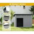 thumbnail image 3 of Weatherproof Indoor/Outdoor Dog House for Medium to Large Dogs - Large 42.87×32.95×31.61, Removable Floor, Spacious Interior, Gray, Durable, All-Weather Protection, 3 of 6