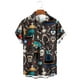 thumbnail image 3 of Camisas de hombre con estampado de calaveras y flores unisex, divertidas camisas hawaianas de manga corta con estampado de calaveras en 3D, camisas con solapa estampadas para hombre, 3 of 5