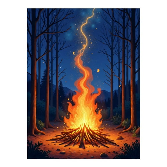 Diamond Art Kits for Adults - 5d Campfire Forest Night Sky Diamond Painting for Adults, Diamond Art for Adults Beginners, Diamond Painting Kits for Adults for Home Wall Decor