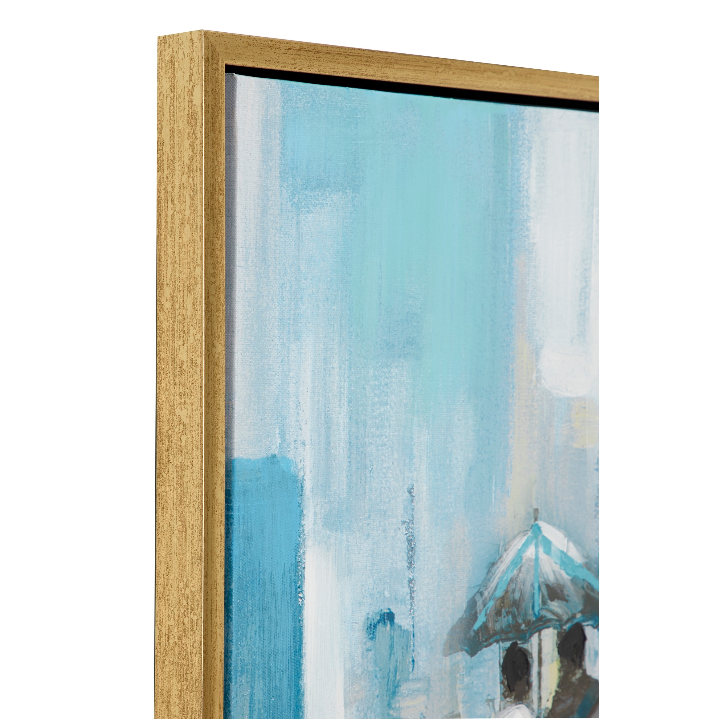 DecMode Indoor Blue Canvas Contemporary Wall Art