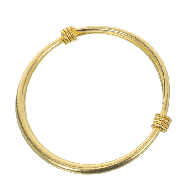 Pulsera de cobre ajustable, joyería de moda para niños, pulsera creativa con cierre de presión y apertura (dorada)