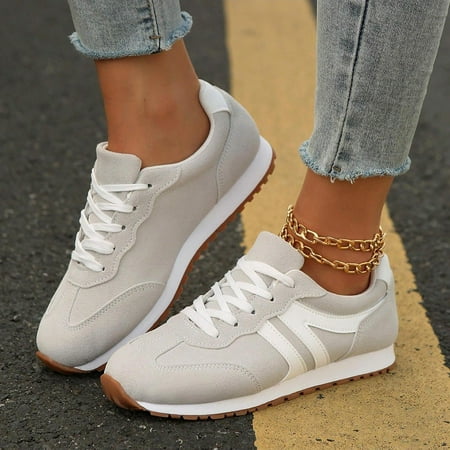 Women Simple Sneakers Casual Lace Up Outdoor Sport Shoes Comfortable Low Top Breathable Mesh Rubber Sole 2026
