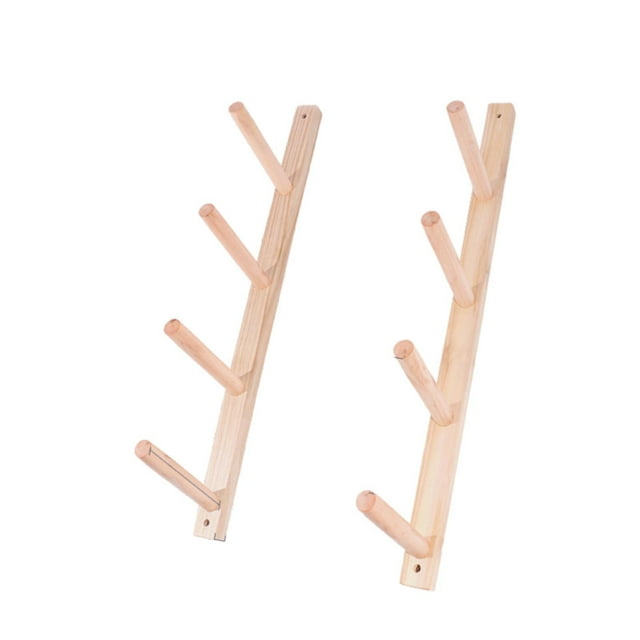 stanreset 2 Pieces Wood Yoga Mat Storage Rack Yoga Mat Holder Organizer for Skateboard 4 Tier 4 Tier
