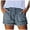Dark Blue, variant on LLYWEY Womens Jeans Shorts, Ladies Ribbed Distressed Denim Shorts, Drawstring Elastic Waist Women Cut Off Jeans with Pockets, Style ST-22, Pinks, XL