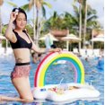 thumbnail image 2 of Soporte inflable para bebidas inflable con forma de nube de arco iris, soporte para bebidas inflable con flamenco, barra flotante para piscina con 4 orificios para bebidas, accesorio de spa oso de fresa Electrónica, 2 of 5
