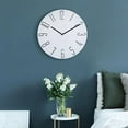 thumbnail image 3 of Reloj de pared de 30 cm con movimiento de barrido silencioso, reloj colgante moderno, reloj oscilante para blanco, 3 of 8