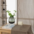 thumbnail image 4 of OVZME Luna 96" Long Taupe Striped Sheer Curtains 2 Panels - Extra Long Light Filtering for Tall Narrow Windows Bedroom,Living Room, Office, Textured Vertical Stripe Rod Pocket, 42"W x 96"L Each, 4 of 7