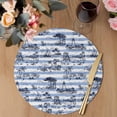 thumbnail image 3 of Coastal Nautical Round 13 Inch Placemats Set of 4, Summer Ocean Sea Corals Blue Striped HeatResistant Non Slip Place Mats for Dining Table, Wipeable Braided Kitchen Table Mats for Housewarming, 3 of 9