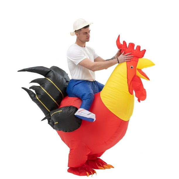 Disfraz inflable de gallo y pollo para Halloween, traje divertido de Anime para fiesta de Navidad, Cosplay de gallina