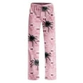 thumbnail image 4 of Dwralegc Halloween Pajama Pants Women Long Bottoms Lounge Pajamas Pants Elastic Waist Funny Halloween Printed Fuzzy Pj Pants Pink M, 4 of 7