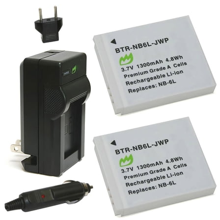 Replacement for Canon PowerShot SX700 HS Battery (2-Pack, 1300mAh) and Charger