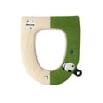 thumbnail image 2 of Funda de asiento de inodoro cálida y gruesa de peluche de invierno, cojín antimanchas con cierre de velcro, bonita funda de asiento de inodoro con estampado de pandas, funda de asiento de inodoro de p, 2 of 6