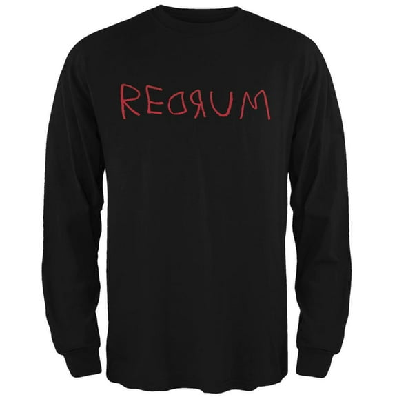 Halloween Horror Redrum Black Adult Long Sleeve T-Shirt - Small
