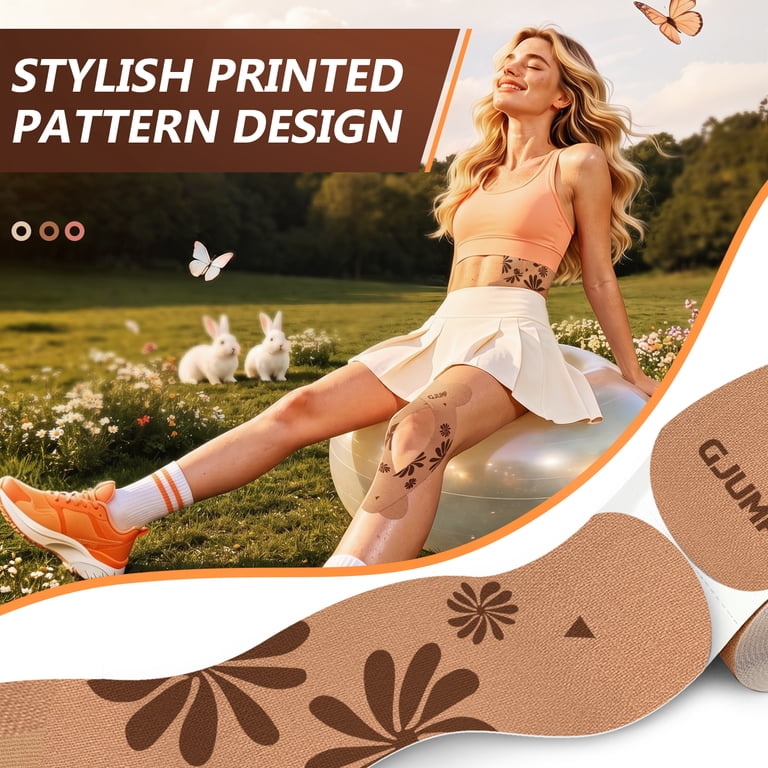 GJUMP Floral Sports Kinesiology Tape, 40 Precut Strips photo 7