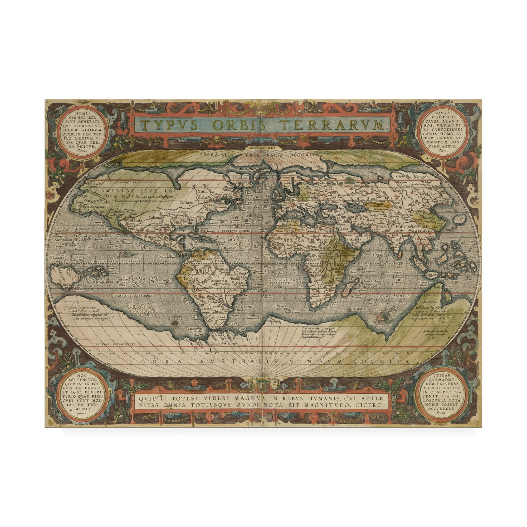 Trademark Fine Art 'Antique World Map 36x48' Canvas Art by Vision