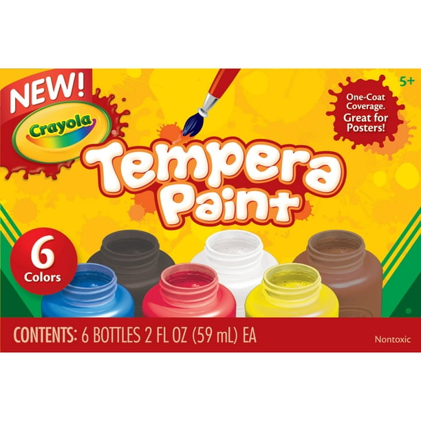 Crayola Tempera Paint Set in Classic Colors, 6 Count