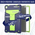 thumbnail image 4 of zukof Case for Samsung Galaxy Tab A9+/A9 Plus 11 Inch 2023 (SM-X210/X216/X218) Tablet, Kids friendly Heavy Duty Hybrid Rugged Shockproof Protective Kickstand Cover Case (Navy Blue/Green), 4 of 5