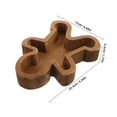 thumbnail image 3 of Supvox Christmas Tableware Gingerbread Man Wooden Bowl Brown 1Set, 3 of 4