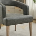 thumbnail image 5 of Modern Gray PU Accent Chair - 25.79" Barrel Chair with Solid Wood Legs for Dining Room, Living Room, or Bedroom Seating, 5 of 8