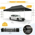 thumbnail image 2 of SANOPY 10' x 20' Heavy Duty Pop up Canopy with 6 Removable Sidewalls, Outdoor Waterproof & Party Wedding Gazebo with Roller Bag, 4 Sandbag, Black, 2 of 8