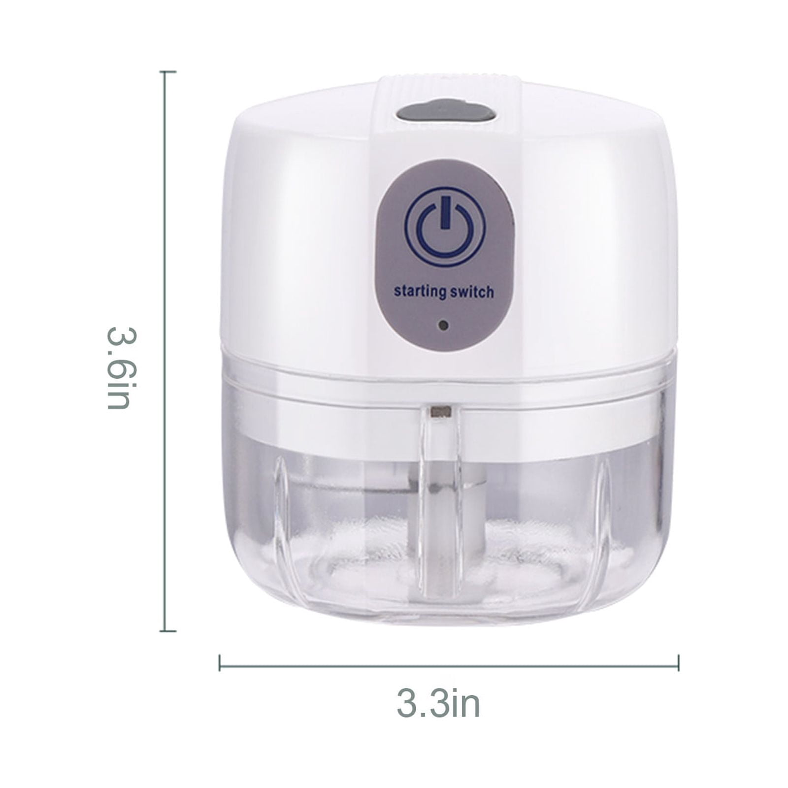 Tuphregyow Electric Garlic Chopper Garlic Masher, Garlic Press Mincer Pepper Chili Vegetable Meat Grinder， Food Processor Mincer 100ML White