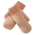 thumbnail image 5 of Kilaqueen Women/Men Winter Fuzzy Warm Mittens Adult Fashion Chunky Knit Outdoor Gloves Soft Fleece Lining Cold Weather Winterproof Winter Gloves, 5 of 5