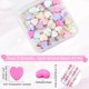 thumbnail image 2 of 1 caja de 80 cuentas de concha con forma de corazón, cuentas planas de concha a granel de 10 mm, lindas cuentas de concha con forma de amor, macarrón, concha natural, espaciador de playa de verano, 2 of 7
