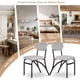 thumbnail image 4 of Set of 4 moderno forrado kitchen dining room sillas con arched metal legs, gris para kitchen y sala de estar, 4 of 7
