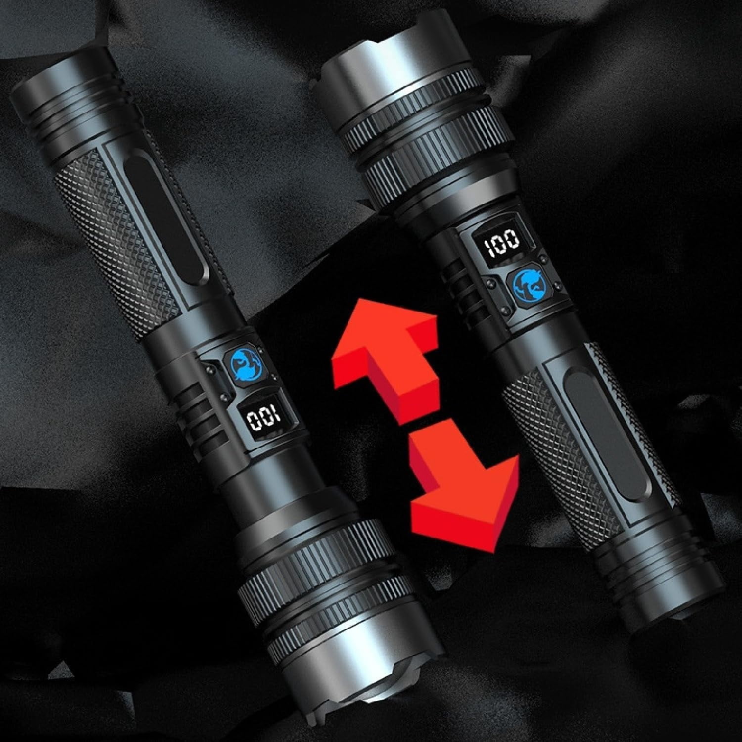 The Ultimate Survival Flashlight Pro, LED Flashlights High Lumens, Waterproof Handheld Flashlights, 5 Modes Torch with LED Digital Display for home