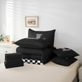 thumbnail image 5 of Feelyou 7-Piece L Monogrammed Queen Bedding Set, Boys Black A-Z Cartoon, 5 of 7