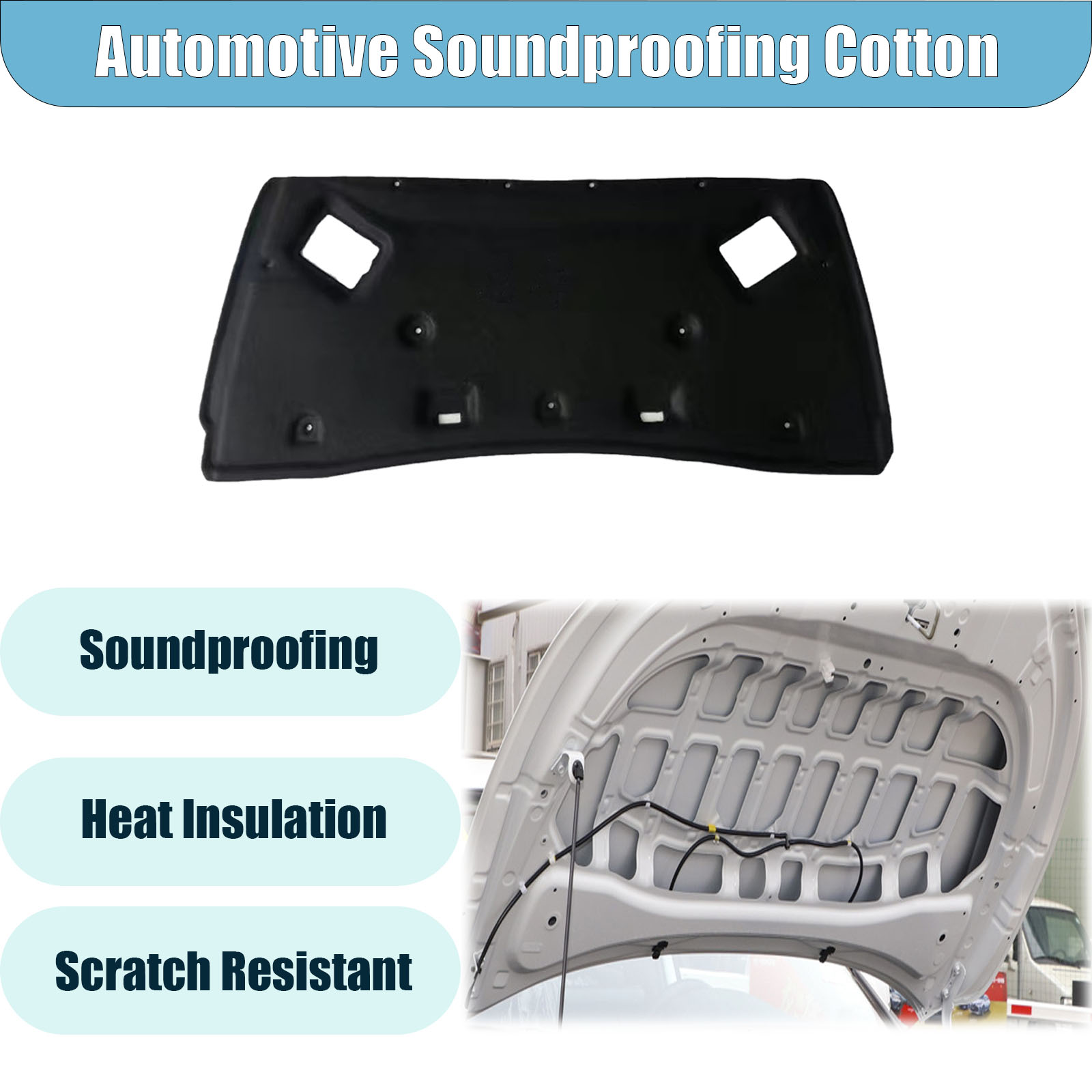 Car Engine Insulation Cotton, Front Engine Hood Sound Heat Insulation Cotton For Nissan Altima 2008-2018 For Nissan Rogue 2008-2020 For Nissan Versa 2010-2019, Soundproof Car Accessories-08-12Altima
