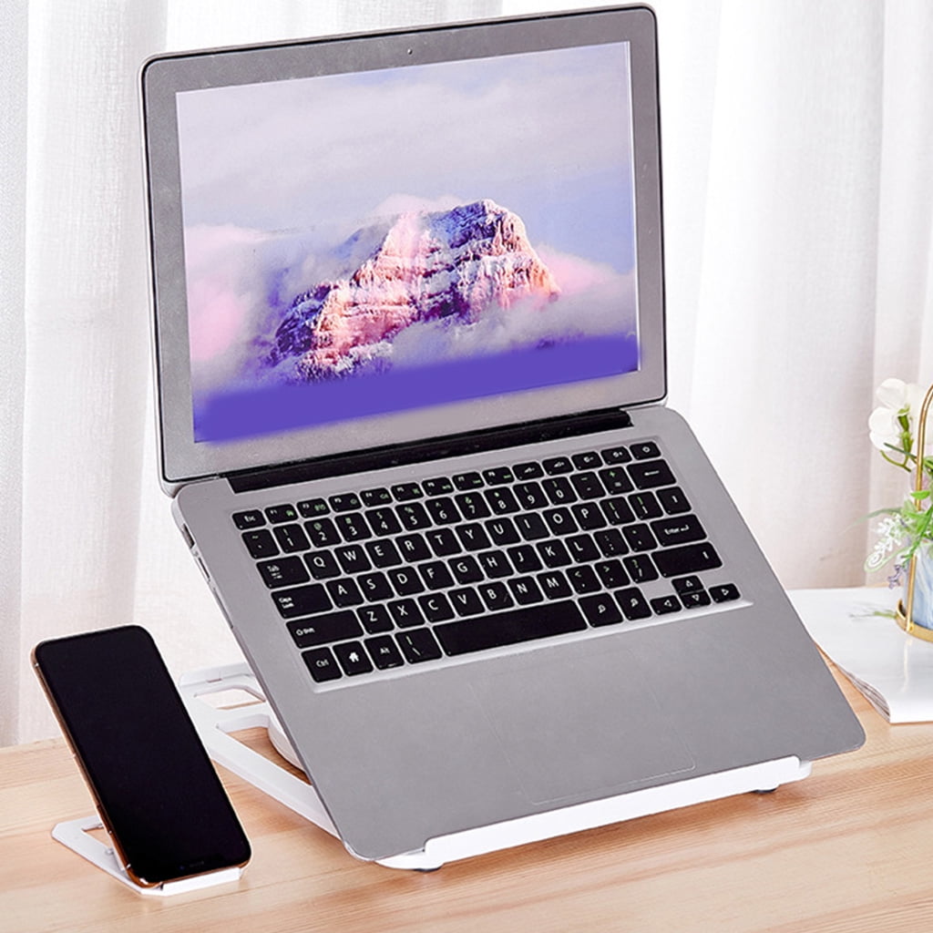Ergonomic Notebook Stand Portable Foldable Laptop Phone Holder with Heat-Vent to Elevate Laptop 11-17inch 360° Rotating
