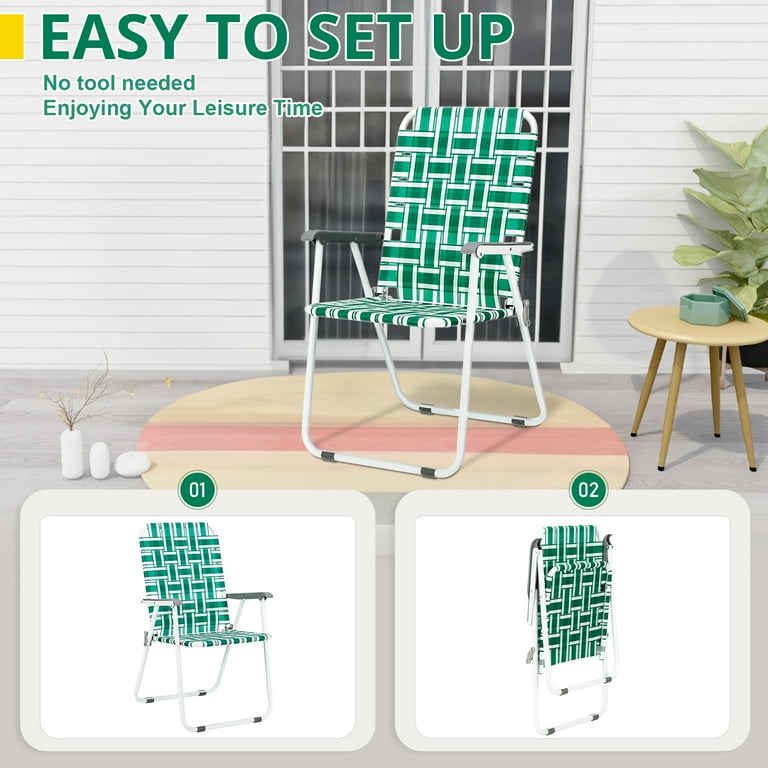 Ktaxon Lightweight Foldable Patio Lawn Chair Set, 2 Pack