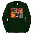thumbnail image 2 of Cute Smiling Neon Pitbull Dog Breed Dog Lover Mens Long Sleeve Shirt, Forest Green, 3XL, 2 of 3