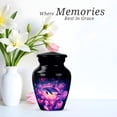 thumbnail image 4 of Dolphin Funeral Cremation Urns For Human Ashes Adult Female Combo - 1 Large With 4 Keepsake Black Urns For Adult Male - Mini Urn For Mom - Purple Urn For Ashes For Women (10 & 3 Inch), 4 of 7