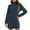 Dark Blue, variant on Women's Sweater Dress Knit Dress Long Sleeve Turtleneck Brushed Striped Mid Length Comfortable Dress for Spring Fall,Dark Blue,S