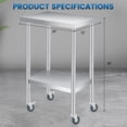 thumbnail image 2 of Table d'Appoint de Patio en Acier Inoxydable Robuste – Conception à 2 Niveaux avec Tablette de Rangement Inférieure – Durable et Facile à Nettoyer – pour l'Extérieur, la Cuisine, le Jardin – Plusieurs Tailles, avec Ou Sans Roues, 2 of 7
